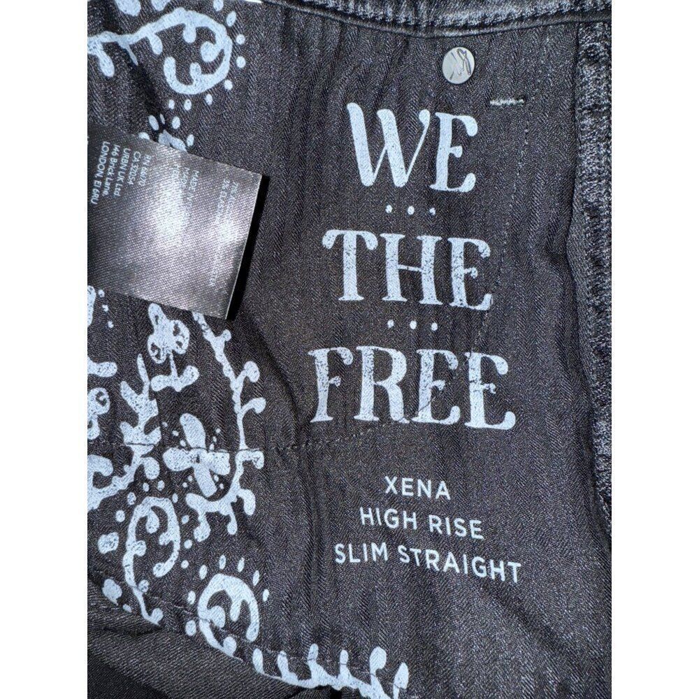 NWT Free Peopleโx We The Free Xena Coated Straight Jeans in Ethereal Black SZ 31 - Picture 10 of 16